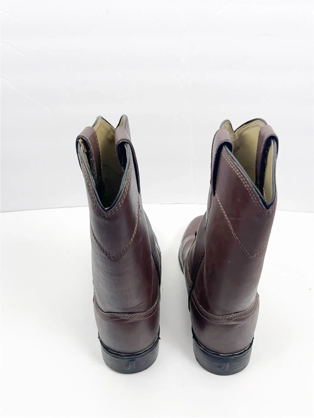 JUSTIN Men’s Basics Brown Slip On Cowboy Boots SIZES 7D/7.5D Cowboy Rancher